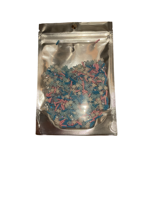 #440 Blue and white snow flake pieces