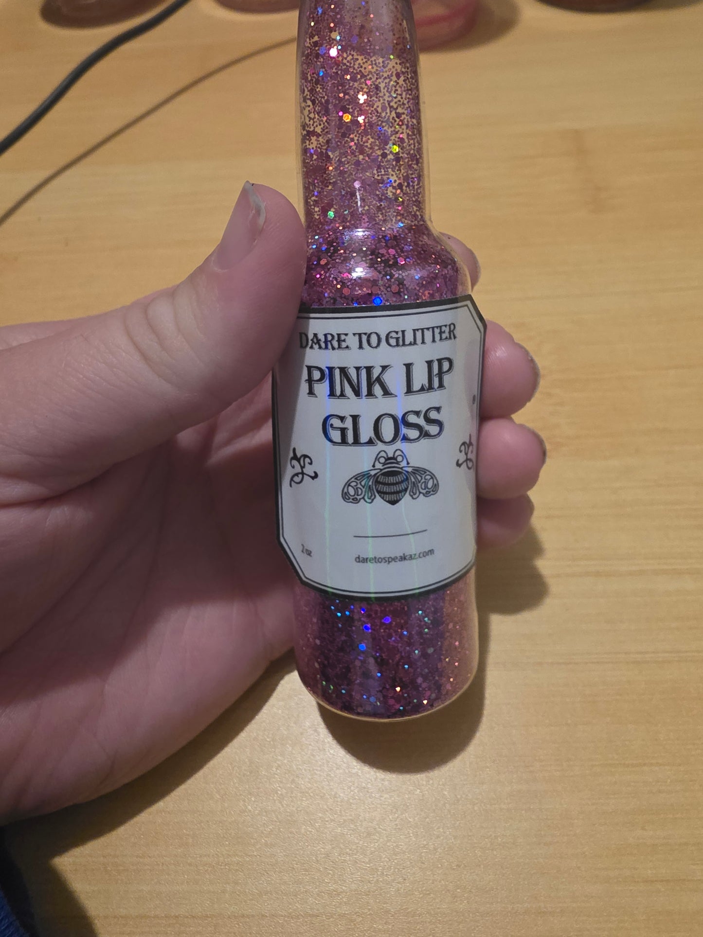 #946 Pink Lip Gloss CHunky Glitter